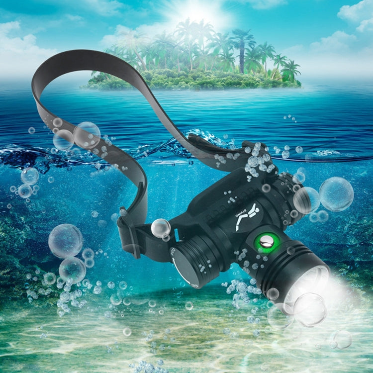 60m Underwater Photography Video Fill-up Headlight Diving Flashlight with Battery Display Function(Headlight) by buy2fix