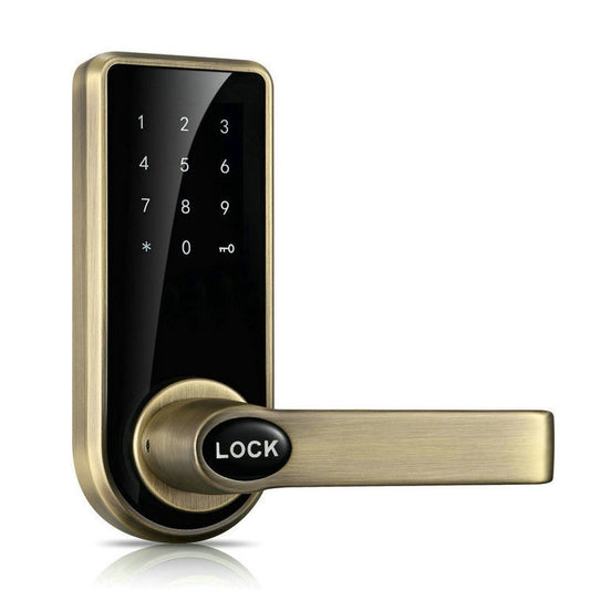 Password + Key + Sensor Card Zinc Alloy Red Bronze Electronic Door Lock Touch Screen Electronic Code Lock by buy2fix