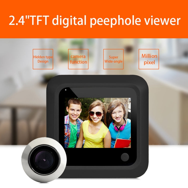 X5 2.4 inch Screen 2.0MP Security Camera No Disturb Peephole Viewer, Support TF Card(Black) by buy2fix