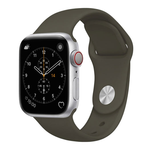For Apple Watch Series 3 & 2 & 1 38mm Fashion Simple Style Silicone Wrist Watch Band (Army Green) by buy2fix