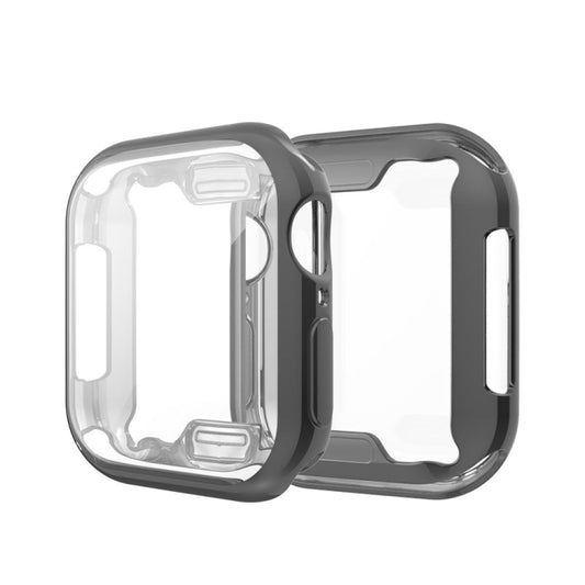 Full Coverage Plating TPU Case For Apple Watch Series 6 / 5 / 4 / Watch SE 44mm(Black) by buy2fix