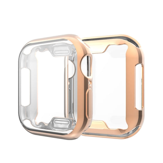 Full Coverage Plating TPU Case For Apple Watch Series 6 / 5 / 4 / Watch SE 44mm(Rose Gold) by buy2fix