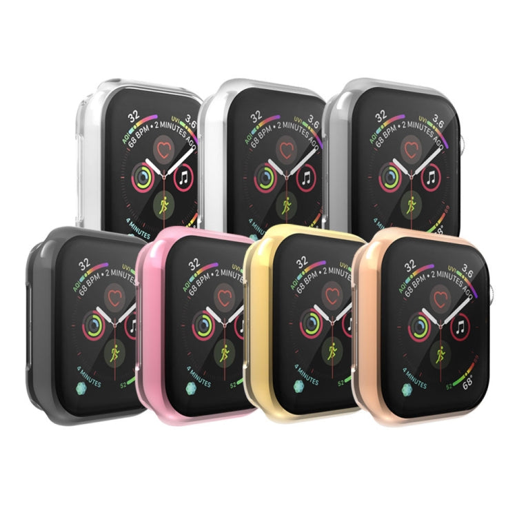 Full Coverage Plating TPU Case For Apple Watch Series 6 / 5 / 4 / Watch SE 44mm(Black) by buy2fix