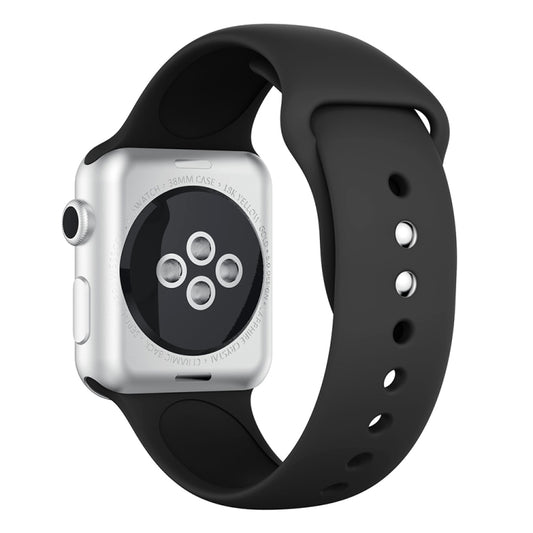 Double Rivets Silicone Watch Band for Apple Watch Series 3 & 2 & 1 42mm(Black) by buy2fix