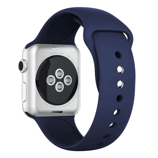 Double Rivets Silicone Watch Band for Apple Watch Series 3 & 2 & 1 42mm(Dark Blue) by buy2fix