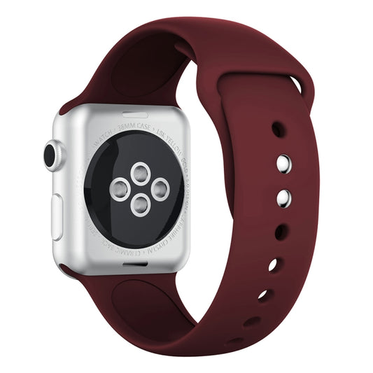 Double Rivets Silicone Watch Band for Apple Watch Series 3 & 2 & 1 42mm(Wine Red) by buy2fix