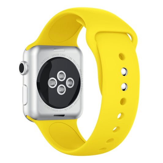 Double Rivets Silicone Watch Band for Apple Watch Series 3 & 2 & 1 42mm(Yellow) by buy2fix