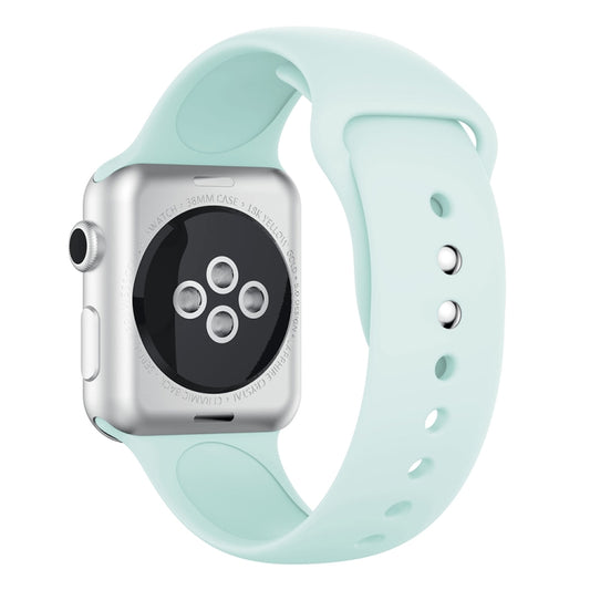 Double Rivets Silicone Watch Band for Apple Watch Series 3 & 2 & 1 38mm(Turquoise) by buy2fix