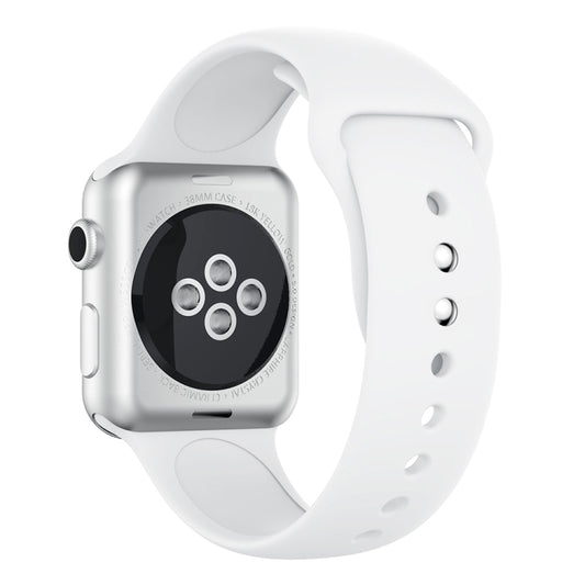 Double Rivets Silicone Watch Band for Apple Watch Series 3 & 2 & 1 38mm(White) by buy2fix