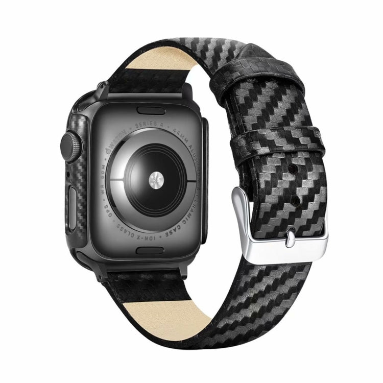 Genuine Leather Carbon Fiber Strap for Apple Watch Series 5 & 4 40mm & Series 3 & 2 & 1 38mm by buy2fix