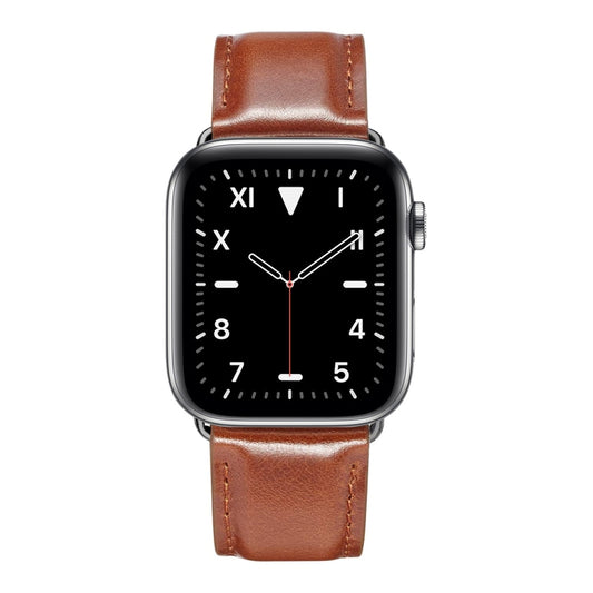 Black Buckle Leather Watch Band For Apple Watch Series 10 42mm / 9&8&7 41mm / SE 3&SE 2&6&SE&5&4 40mm / 3&2&1 38mm(Brown) by buy2fix