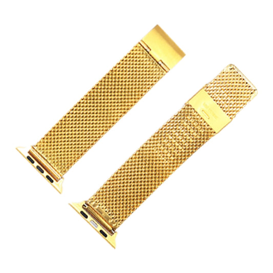 304 Stainless Steel Milanese Watch Band with Connector For Apple Watch Ultra 49mm&Watch Ultra 2 49mm / Series 10 46mm / 9&8&7 45mm / SE 3&SE 2&6&SE&5&4 44mm / 3&2&1 42mm(Gold) by buy2fix