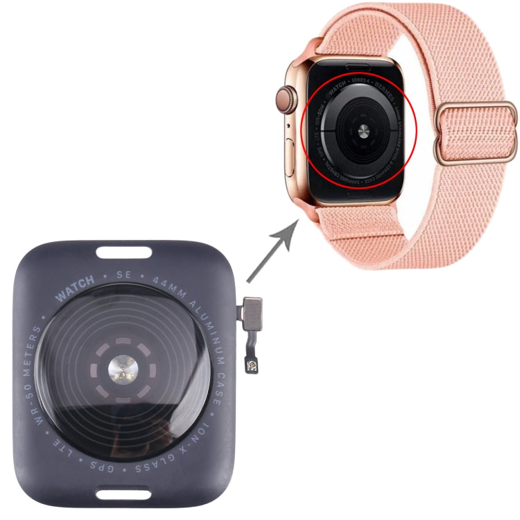 Glass Back Cover With Wireless Charging Coil For Apple Watch Series SE 2022 44mm LTE Edition (Grey) by buy2fix