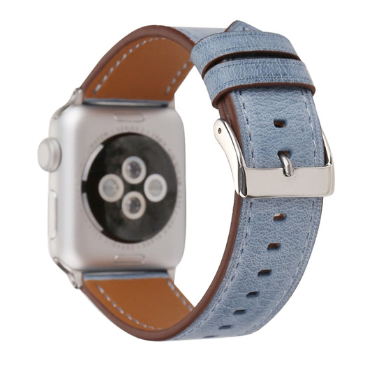 For Apple Watch Ultra 49mm&Watch Ultra 2 49mm / Series 10 46mm / 9&8&7 45mm / SE 3&SE 2&6&SE&5&4 44mm / 3&2&1 42mm Fresh Style Genuine Leather Watch Band(Blue) by buy2fix