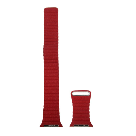 For Apple Watch 38mm Loop Magnetic Closure Clasp PU Leather Watch Band(Red) by buy2fix