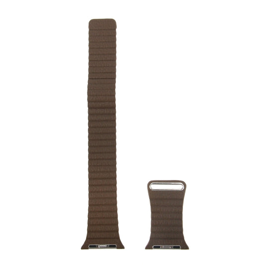 For Apple Watch 38mm Loop Magnetic Closure Clasp PU Leather Watch Band(Brown) by buy2fix