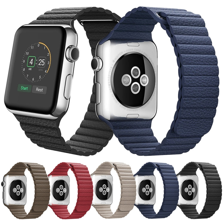 For Apple Watch 38mm Loop Magnetic Closure Clasp PU Leather Watch Band(Red) by buy2fix