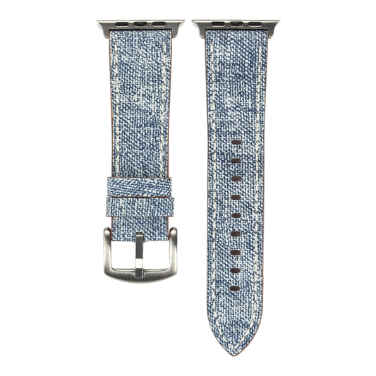 For Apple Watch Series 10 42mm / 9&8&7 41mm / SE 3&SE 2&6&SE&5&4 40mm / 3&2&1 38mm Simple Fashion Genuine Leather Cowboy Pattern Watch Band(Baby Blue) by buy2fix