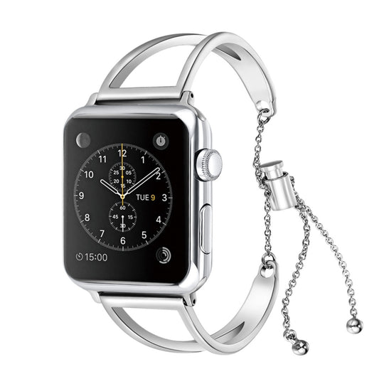 Letter V Shape Bracelet Metal Wrist Watch Band with Stainless Steel Buckle for Apple Watch Ultra 49mm&Watch Ultra 2 49mm / Series 10 46mm / 9&8&7 45mm / SE 3&SE 2&6&SE&5&4 44mm / 3&2&1 42mm(Silver) by buy2fix