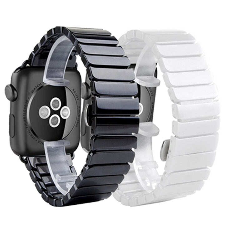 For Apple Watch Ultra 49mm&Watch Ultra 2 49mm / Series 10 46mm / 9&8&7 45mm / SE 3&SE 2&6&SE&5&4 44mm / 3&2&1 42mm Delicate Ceramics Wrist Watch Band(White) by buy2fix