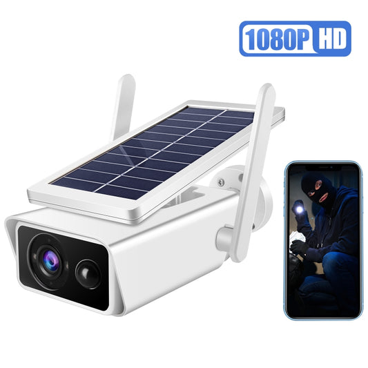T13-2 1080P HD Solar Powered 2.4GHz WiFi Security Camera with Battery, Support Motion Detection, Night Vision, Two Way Audio, TF Card by buy2fix