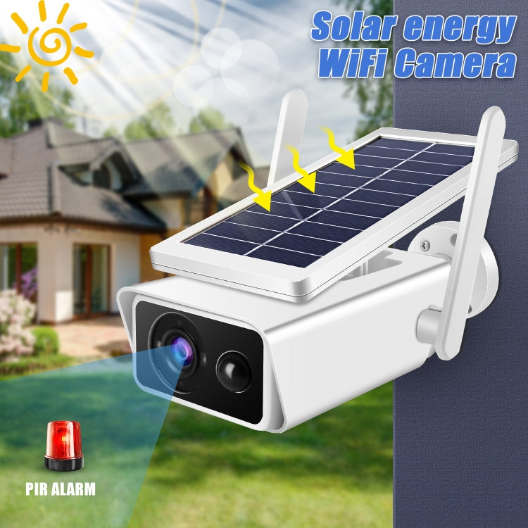 T13-2 1080P HD Solar Powered 2.4GHz WiFi Security Camera with Battery, Support Motion Detection, Night Vision, Two Way Audio, TF Card by buy2fix