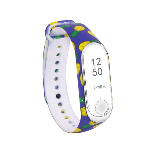 Silicone Painting Watch Band for Xiaomi Mi Band 3 & 4(Pineapple) by buy2fix