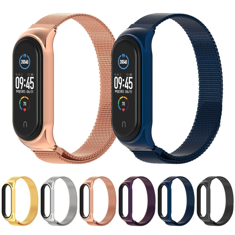 Mijobs Milan CS Metal Magnetic Watch Band for Xiaomi Mi Band 3 & 4 & 5 & 6, Host not Include(Silver) by buy2fix
