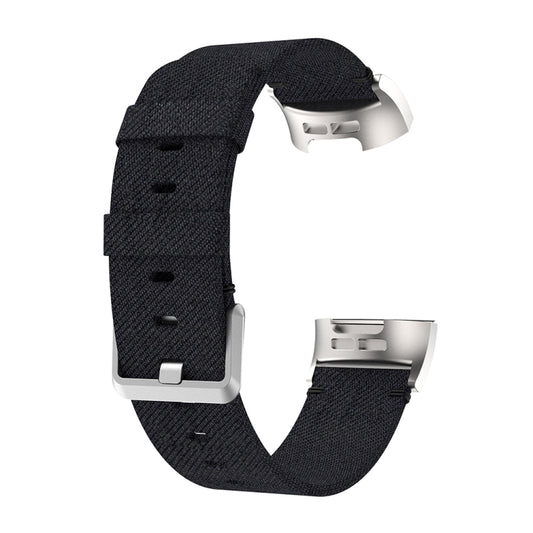 Woven Vanvas Nylon Watch Band for Fitbit Charge 3(Black) by buy2fix