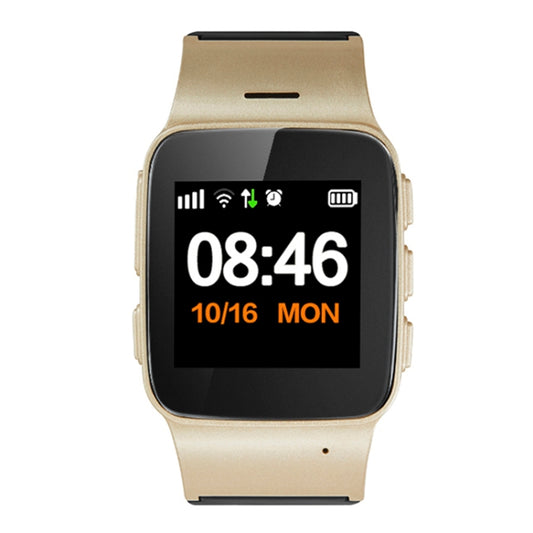 D99+ 1.22 inch HD LCD Screen GPS Smartwatch for the Elder Waterproof, Support GPS + LBS + WiFi Positioning / Two-way Dialing / Voice Monitoring / One-key First-aid / Wrist off Alarm / Safety Fence (Champagne Gold) by buy2fix