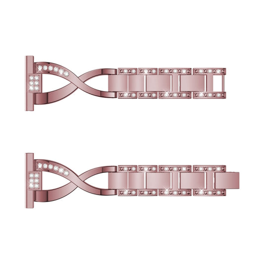 X-shaped Diamond Stainless Steel Wrist Strap WatchBand for Galaxy Watch Active 20mm(Pink) by buy2fix
