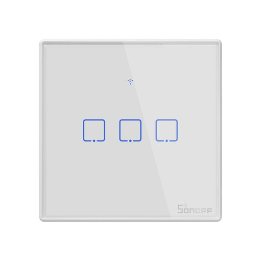 Sonoff T2 Touch 86mm Tempered Glass Panel Wall Switch Smart Home Light Touch Switch, Compatible with Alexa and Google Home, AC 100V-240V, EU Plug by buy2fix