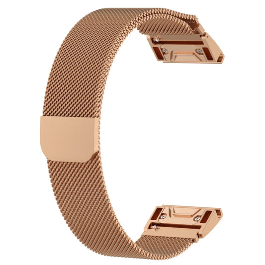 For Garmin Fenix 6X Milanese Watch Band(Rose Gold) by buy2fix