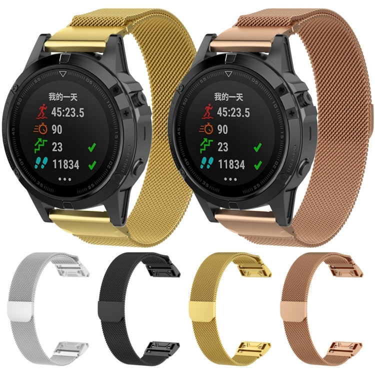 For Garmin Fenix 6X Milanese Watch Band(Rose Gold) by buy2fix