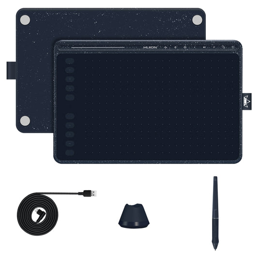 HUION HS611 5080 LPI Touch Strip Art Drawing Tablet for Fun, with Battery-free Pen & Pen Holder(Blue) by HUION