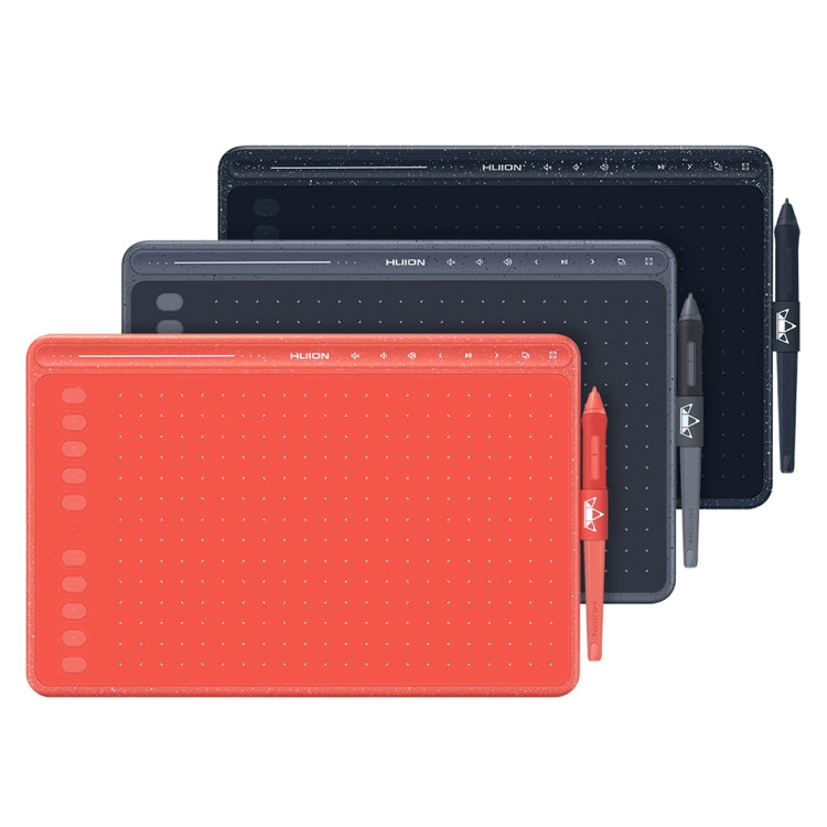 HUION HS611 5080 LPI Touch Strip Art Drawing Tablet for Fun, with Battery-free Pen & Pen Holder (Red) by HUION