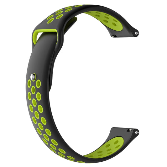 Double Color Watch Band for Galaxy Watch 46mm(Black+green) by buy2fix