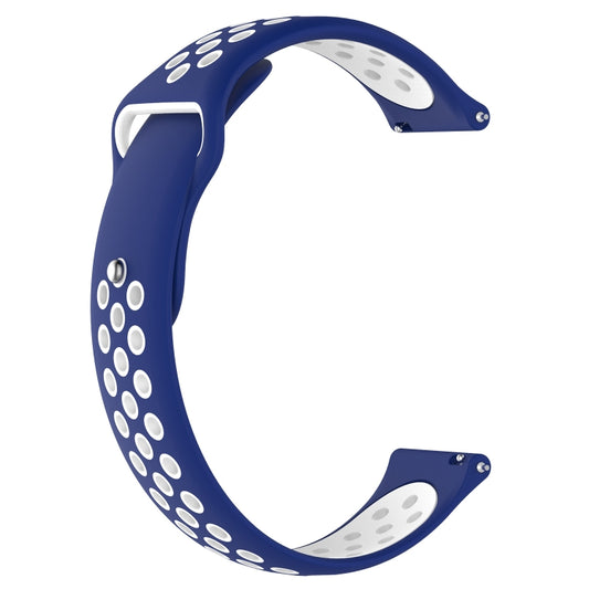 Double Color Watch Band for Galaxy Watch 46mm(White Blue) by buy2fix