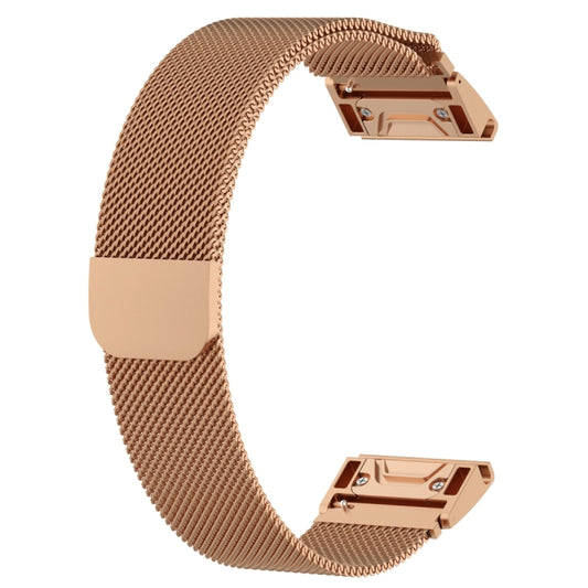 For Garmin Fenix 7S Milanese Watch Band (Rose Gold) by buy2fix
