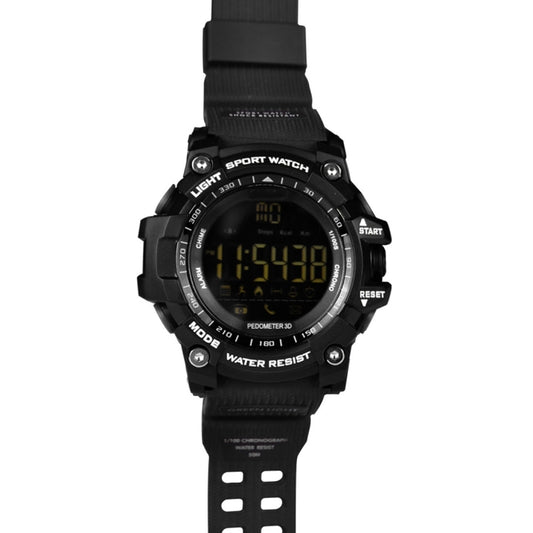EX16 1.12 Inch FSTN LCD Full Angle Screen Display Sport Smart Watch, IP67 Waterproof, Support Pedometer / Stopwatch / Alarm / Notification Remind / Call Notify / Camera Remote Control / Calories Burned, Compatible with Android and iOS Phones(Black) by buy2fix