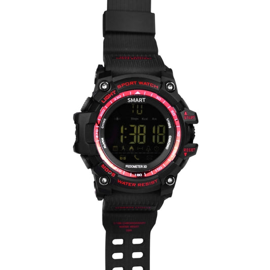 EX16 1.12 Inch FSTN LCD Full Angle Screen Display Sport Smart Watch, IP67 Waterproof, Support Pedometer / Stopwatch / Alarm / Notification Remind / Call Notify / Camera Remote Control / Calories Burned, Compatible with Android and iOS Phones(Red) by buy2fix