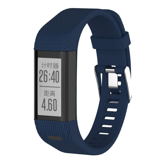 Smart Watch Silicone Watch Band for Garmin Vivosmart HR+(Dark Blue) by buy2fix