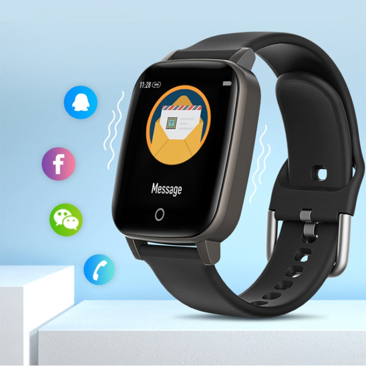 T1 Body Temperature Measurement Smart Sports Watch, 1.3 inch Screen, IP67 Waterproof, Support Automatic Temperature and Heart Rate Monitoring / Sleep Monitoring / Sedentary Reminder(Black) by buy2fix