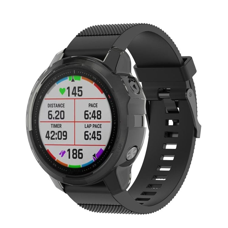 For Garmin Fenix 6s TPU Half Coverage Smart Watch Protevtice Case(Black) by buy2fix