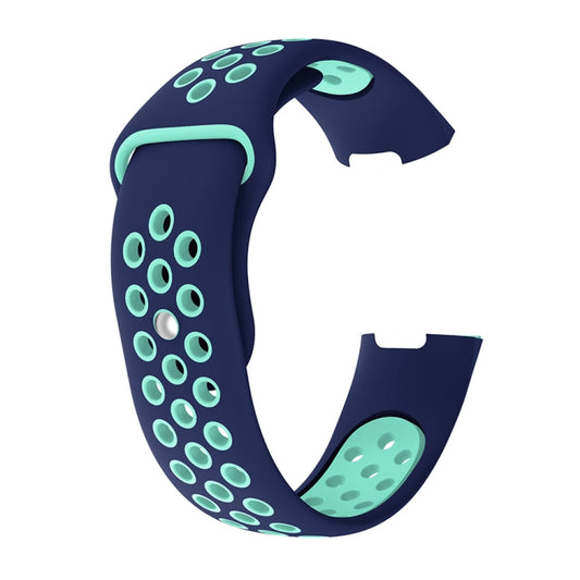 Two-color Round Hole Silicone Watch Band for Fitbit Charge 3, Watch Band Size:130-195mm(Blue Green) by buy2fix