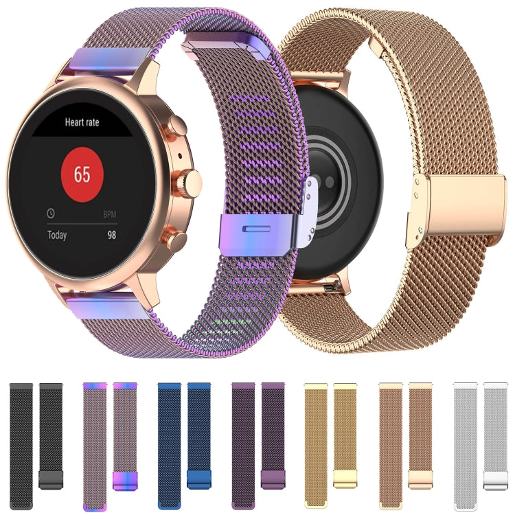 18mm Metal Mesh Wrist Strap Watch Band for Fossil Female Sport / Charter HR / Gen 4 Q Venture HR(Black) by buy2fix