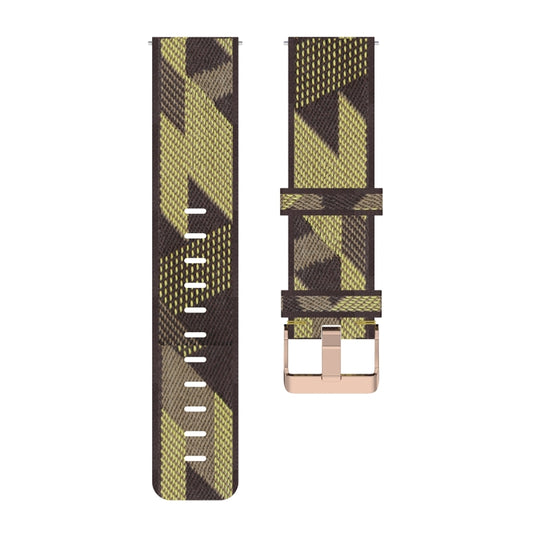 20mm Stripe Weave Nylon Wrist Strap Watch Band for Garmin Venu, Vivomove 3, Vivoactive 3, Forerunner 245 / 645(Yellow) by buy2fix
