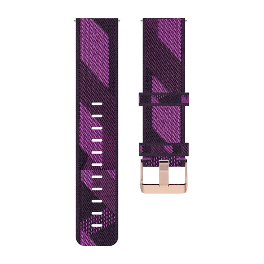 20mm Stripe Weave Nylon Wrist Strap Watch Band for Huawei GT 2 42mm / Honor Magic Watch 2 42mm(Purple) by buy2fix