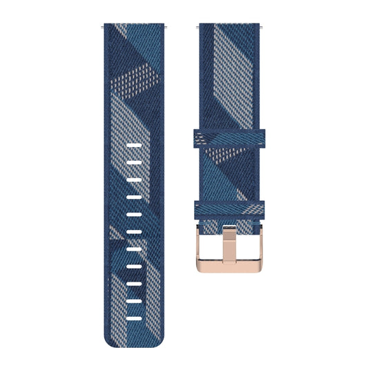22mm Stripe Weave Nylon Wrist Strap Watch Band for Galaxy Watch 46mm / Gear S3(Blue) by buy2fix