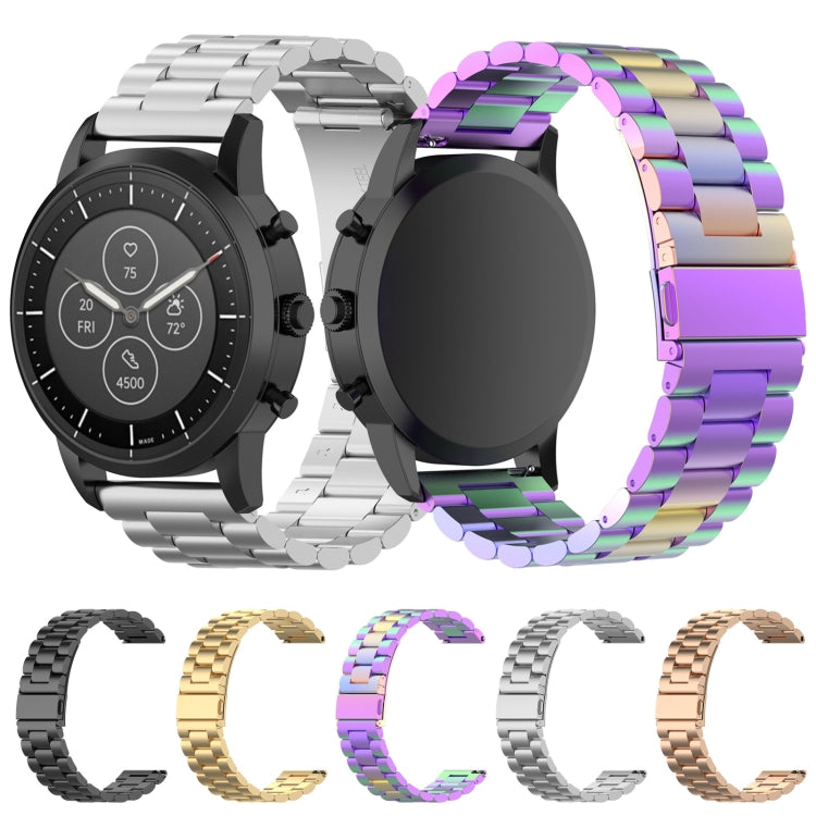 22mm Steel Wrist Strap Watch Band for Fossil Hybrid Smartwatch HR, Male Gen 4 Explorist HR / Male Sport (Colour) by buy2fix